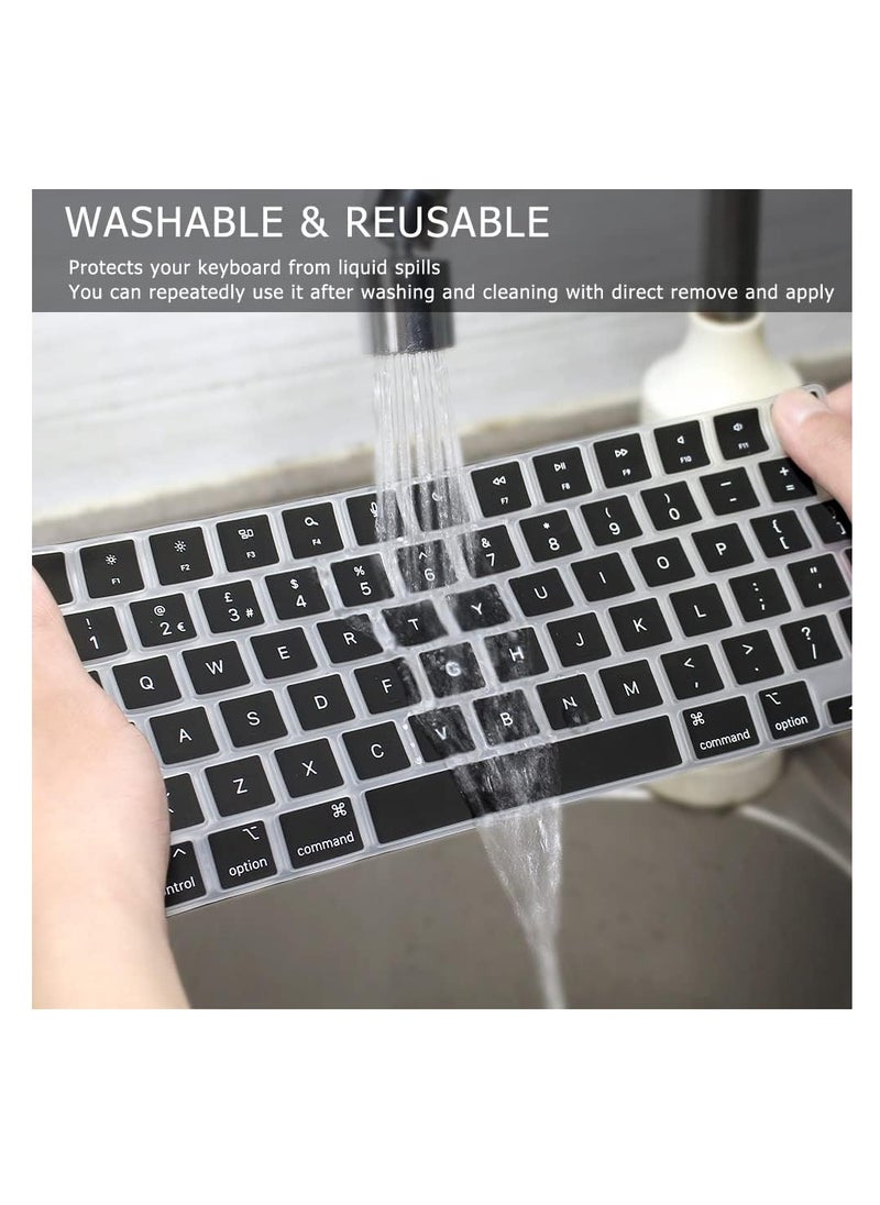 Generic 3 in 1 Rubberized Hard Case for M4 M3 M2 M1 MacBook Pro 14 inch 2024 2023 2022 2021 fits Model A2918 A2992 A2779 A2442, Glitter Protection Hard Shell Cover +Screen Protector+ Keyboard Cover , Frosted Black  - Image 3
