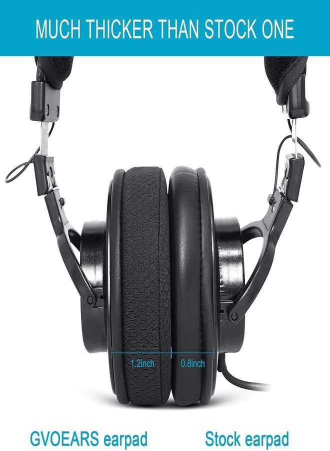 G GVOEARS وسادات أذن بديلة من GVOEARS لسماعات سوني MDR 7506 - وسادات أذن من قماش شبكي لسماعات MDR V6 V7 MDR-CD900ST مع رغوة الذاكرة (أسود) - Image 4