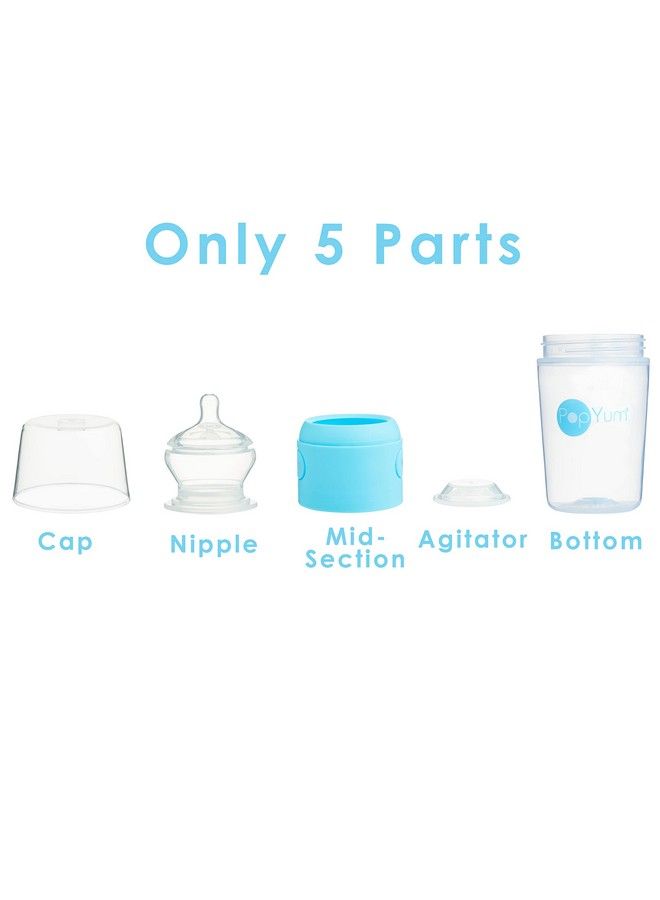 PopYum زجاجات أطفال مضادة للمغص سعة 9 أونصة، عبوة من 3 قطع (مع حلمتين) لصنع/مزج/توزيع تركيبة زرقاء مضادة للمغص - Image 5