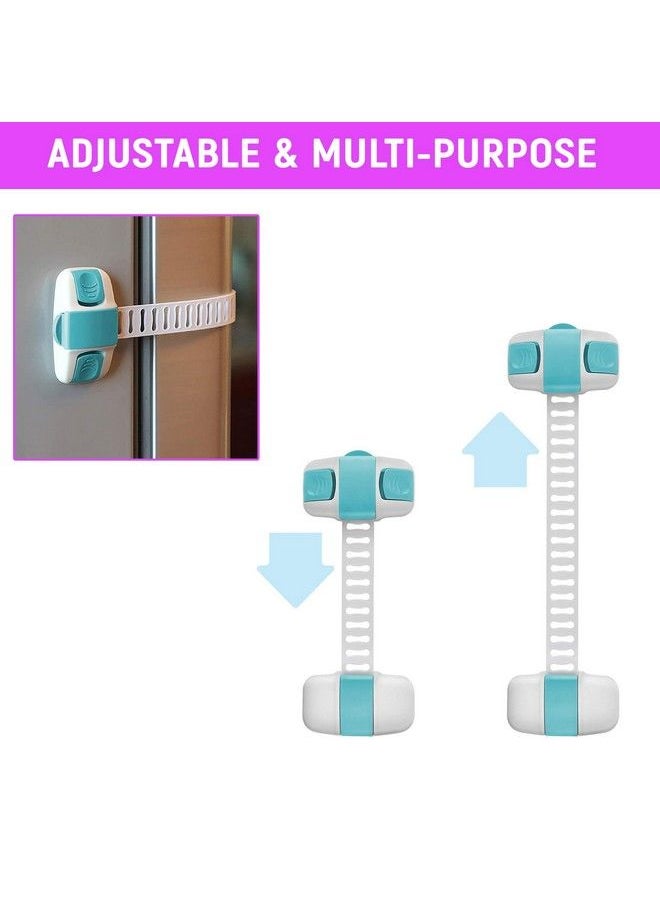 Safe-O-Kid - Safe O Kid Adjustable Medium Multi Purpose Child Safety Lock Blue Pack Of 16 - Image 1
