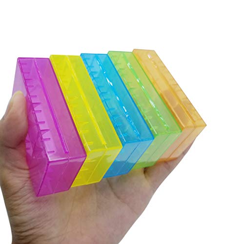 SACKORANGE 5 PCS Clear Colorful Battery Storage Case Holder Organizer for 18650, Battery Storage Case for 18650 or CR123A Battery - Image 5