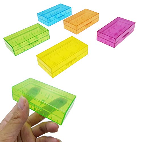 SACKORANGE 5 PCS Clear Colorful Battery Storage Case Holder Organizer for 18650, Battery Storage Case for 18650 or CR123A Battery - Image 4