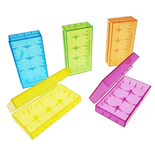 SACKORANGE 5 PCS Clear Colorful Battery Storage Case Holder Organizer for 18650, Battery Storage Case for 18650 or CR123A Battery - Image 2