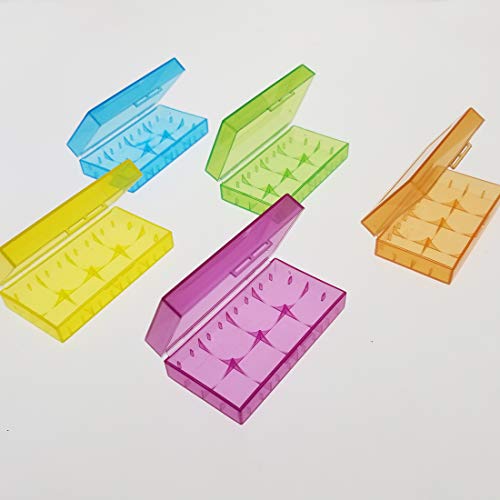 SACKORANGE 5 PCS Clear Colorful Battery Storage Case Holder Organizer for 18650, Battery Storage Case for 18650 or CR123A Battery - Image 3