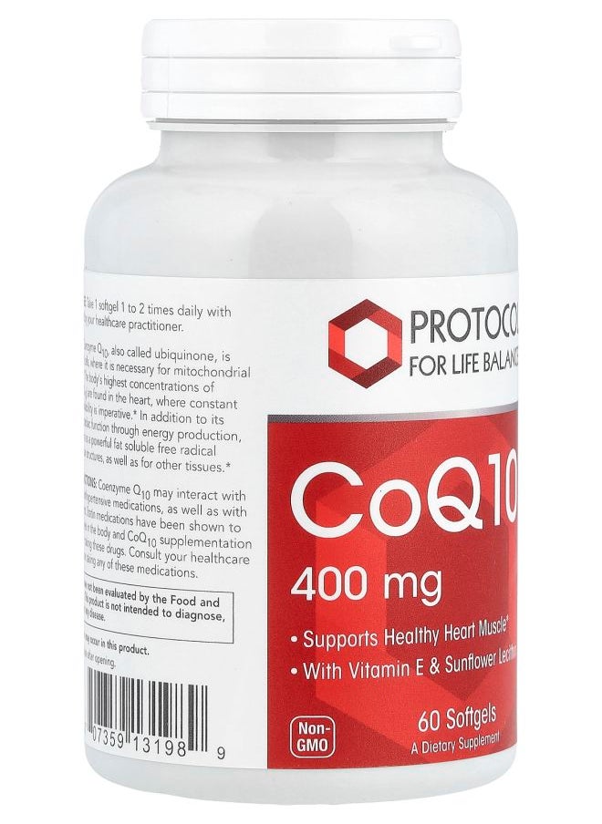 Protocol For Life Balance CoQ10 400 mg 60 Softgels  - Image 2