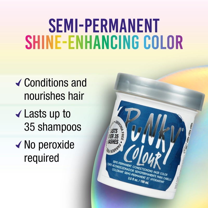 Punky Midnight Blue Semi Permanent Hair Color - Vegan & Cruelty-Free Conditioning Hair Dye, Lasts Up to 35 Washes, 3.5 fl oz - Image 2