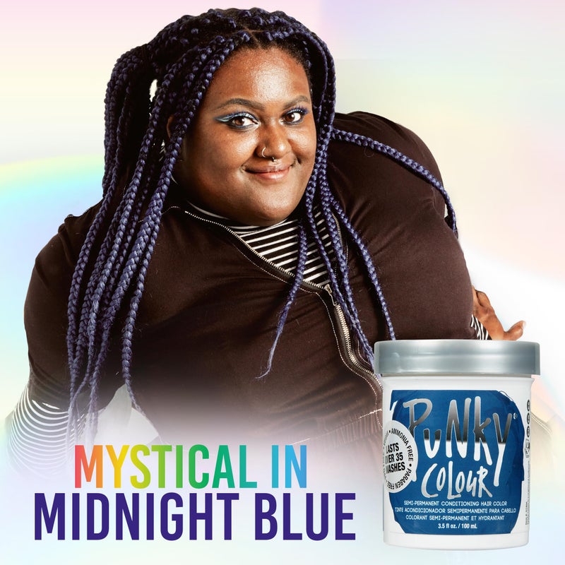 Punky Midnight Blue Semi Permanent Hair Color - Vegan & Cruelty-Free Conditioning Hair Dye, Lasts Up to 35 Washes, 3.5 fl oz - Image 3