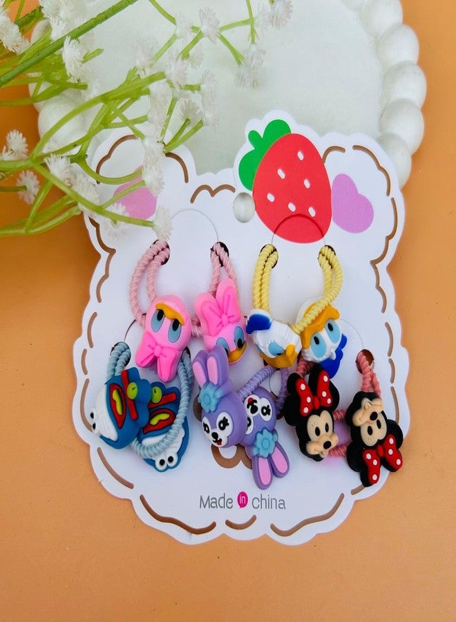 Radhya Accessories 5 Pairs Cute Cartoon Hairties for Girls Kids Elastic Hairbands for Babies Rubberbands Hair Accessories for Girls Kids (10 Bands) (Design 5) - Image 2
