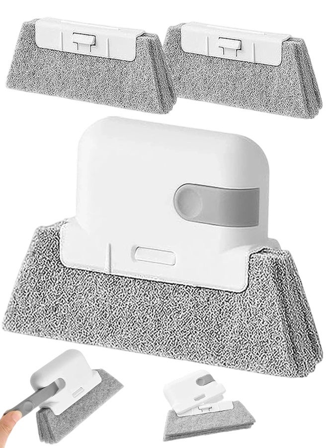 3PCS Window Cleaning Multifucation Groove Cleaning Brush for Household Use, 3 in 1 Window Sliding Door Track Cleaner, Sill, Tile Lines, Shutter, Car Vents, Keyboard, Small Spaces Clean Kit - Image 1