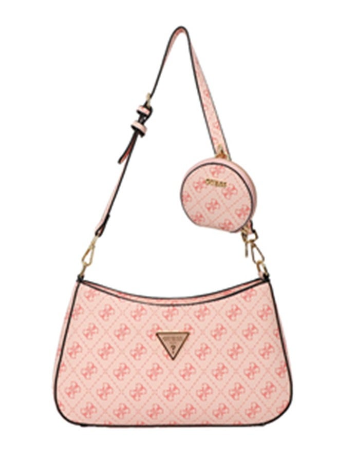GUESS Simple Printed Underarm Dumpling Bun Fashion Crescent Bun Single Shoulder Handheld Women's Bun Pink  - Image 1