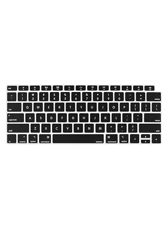 O Ozone Premium Ultra Thin Keyboard Cover For MacBook Air 13 inch with Touch ID Retina Display, A1932,2018 Release, Soft Skin Cover [US Layout] -Black  - Image 1