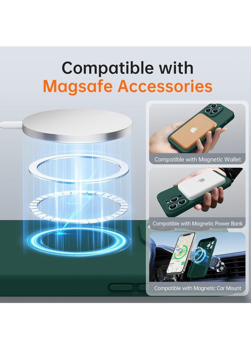 Raxoom iPhone 16 Pro Max Case with 2 Screen Protectors â€“ Liquid Silicone Protective Phone Case (6.9") â€“ Compatible with MagSafe â€“ Upgraded Camera Protection â€“ Forest Green - Image 2