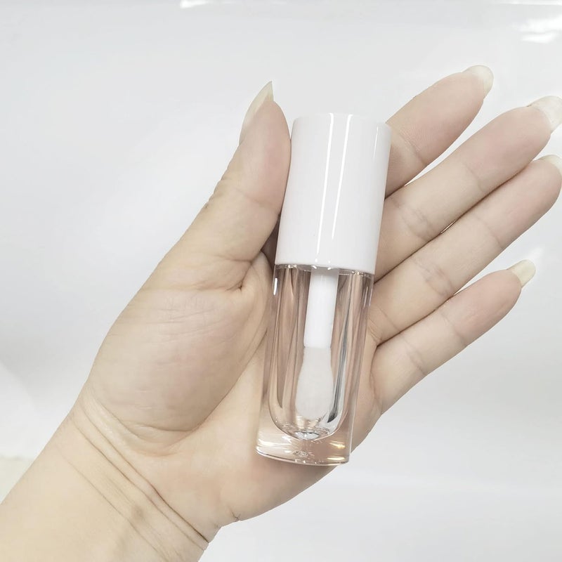 COSIDEA 50pcs Empty White 6ml big doe foot wand lip gloss tubes Round Chunky lipgloss tubes containers wholesale with thick large wand - Image 2