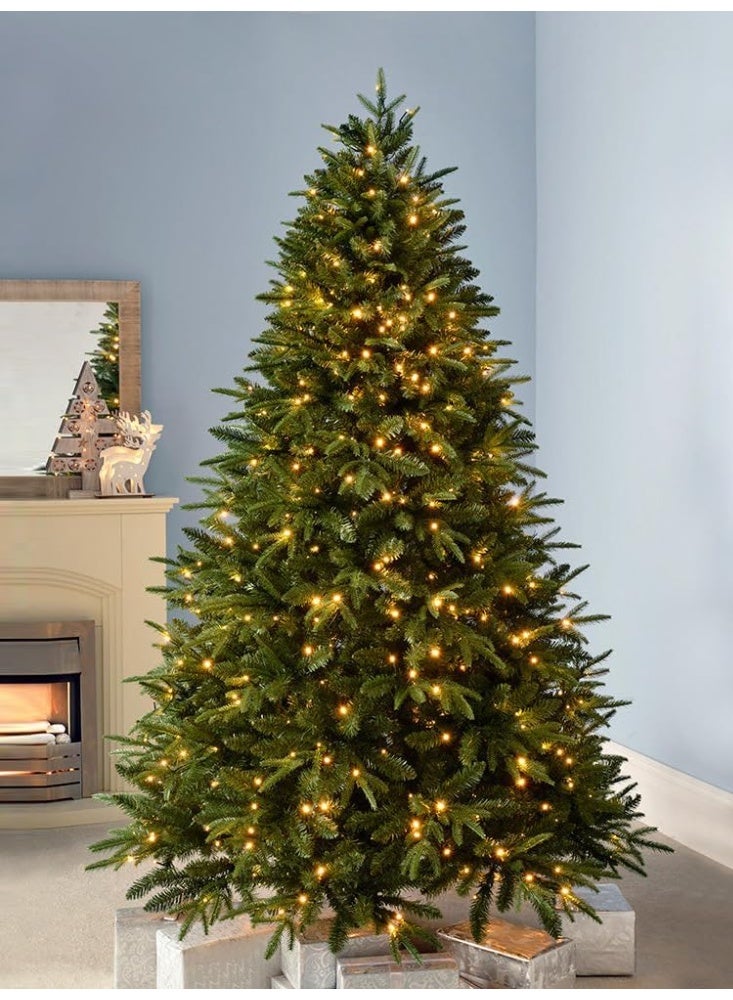 جورونب شجرة عيد الميلاد الاصطناعية 1.2 متر/1.5 متر/1.8 متر/2.1 متر/2.4 متر/3 متر مع أطراف الفروع، شجرة عيد الميلاد مع 3 أوضاع إضاءة مختلفة، سهلة التجميع مع حامل معدني وفروع مفصلية - Image 2