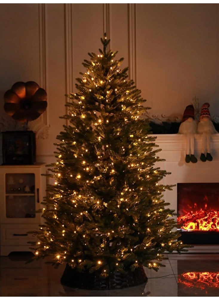 جورونب شجرة عيد الميلاد الاصطناعية 1.2 متر/1.5 متر/1.8 متر/2.1 متر/2.4 متر/3 متر مع أطراف الفروع، شجرة عيد الميلاد مع 3 أوضاع إضاءة مختلفة، سهلة التجميع مع حامل معدني وفروع مفصلية - Image 3