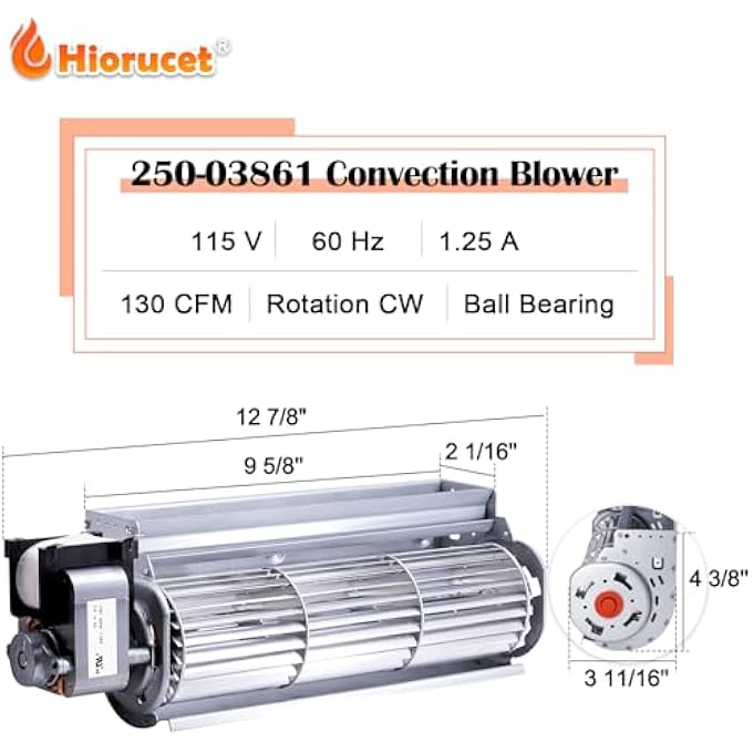 REPLACEMENT CONVECTION BLOWER 250-03861 250-00589, 98900755A FOR TRAVIS INDUSTRIES AVALON & LOPI PELLET AND GAS STOVE, FIREPLACE XTRORDINAIR GAS INSERTS, FIREPLACES AND STOVES, ENVIRO EC-069. - Image 3