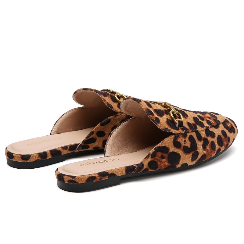 Minorsu Buckle Mules for Women Round Toe Backless Flat Mules Slides Mules Shoes Ladies Slip-on Loafers - Image 5