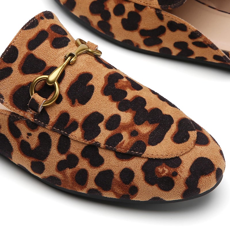 Minorsu Buckle Mules for Women Round Toe Backless Flat Mules Slides Mules Shoes Ladies Slip-on Loafers - Image 2