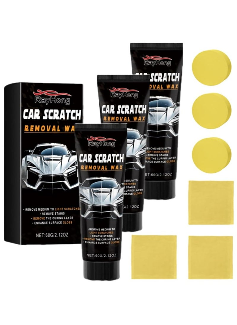 Beauenty 3PCS Car Scratch Remover - New Car Scratch Remover for Vehicles, Car Scratch Repair Paste, Car Polishing Wax, Premium Scratch Remover Kit with Wipe and Sponge for Vehicles for Deep Scratches  - Image 1