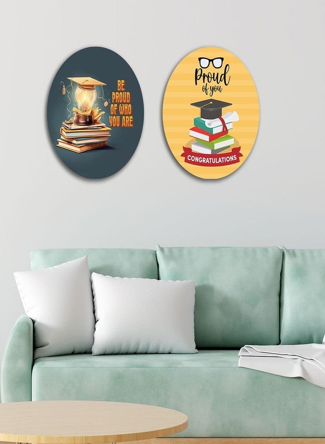 CVANU Set of 2 Be Proud of Who You Are Positive Circle Shaped MDF Self-Adhesive Wall Hanging for Wall Decor (8inchX8inch)_C329 - Image 3