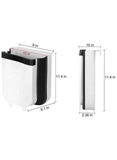 Festive Gallery Kitchen Trash Can Plastic Collapsible 2 Gallon Wall Mounted for Cabinet Door Hanging Garbage Bin White  - Image 2