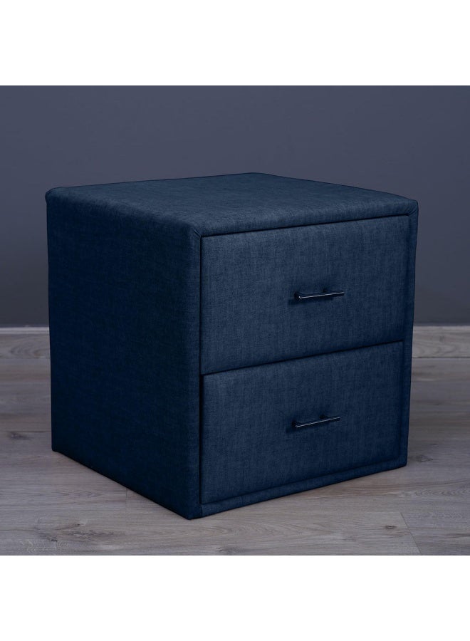Pan Home Emirates Double Drawer Night Stand-Chanel~Navy Blue  - Image 5