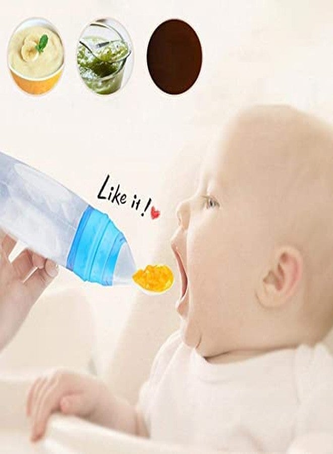 POPREX Silicone Baby Bottle with Spoon Food Supplement Rice Cereal Bottles Squeeze Spoon Milk Feeding Bottle Cup - Pack of 1 - Image 2
