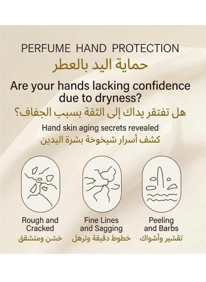 كريم يد 80 مل من الكولاجين وفيتامين سي - عطر ماء الورد، مرطب مُرطب غير دسم يمتص الرطوبة لمدة 24 ساعة لليدين الجافة والتقعّرة - Image 4