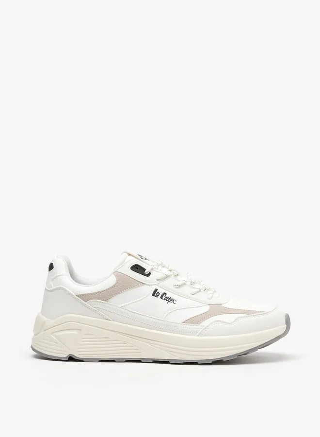 Lee Cooper Men's Panelled Low Ankle Sneakers with Lace-Up Closure