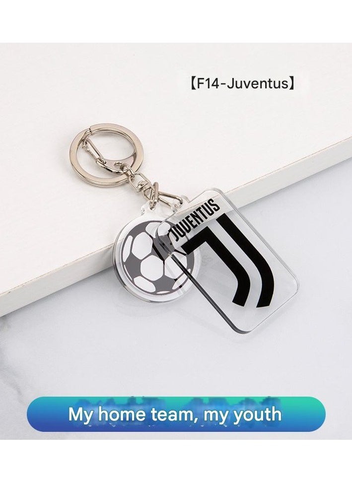 Generic Football Club Badge Keychain Milan Gift Backpack Pendant Manchester City Real Madrid Chelsea Car Keychain  - Image 1