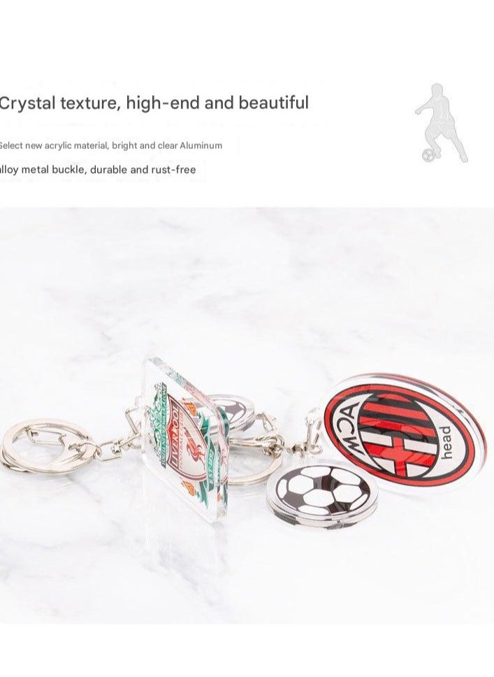 Generic Football Club Badge Keychain Milan Gift Backpack Pendant Manchester City Real Madrid Chelsea Car Keychain  - Image 3