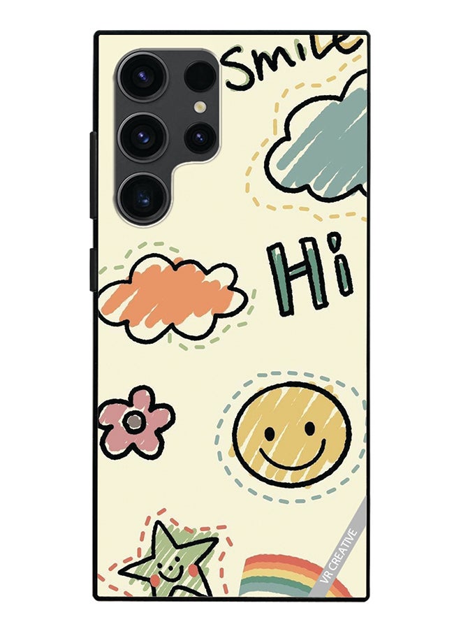 VR CREATIVE Protective Case Cover For Samsung Galaxy S24 Ultra Smile Design Multicolour - Image 1
