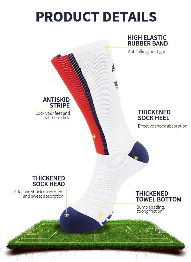 GROIC Elite Football Socks, Athletic Socks with 3D Ankle Protection, Basketball Socks & Running Socks, Compression Cushion Sport Soccer Socks Unisex  - Image 2