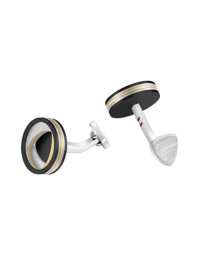 دوكاتي كورس أزرار أكمام فالور ذهبي ورمادي فاخرة للرجال - Image 3