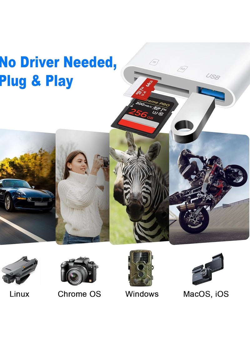 قارئ بطاقات SD USB C 3 في 1، محول بطاقة SD لأجهزة iPhone، قارئ بطاقات الكاميرا Lightning، محول بطاقة ذاكرة SD/TF، التوصيل والتشغيل، قارئ بطاقات SD لأجهزة iPhone، أجهزة الكمبيوتر المحمولة، الأجهزة اللوحية، Huawei، Xiaomi - Image 4