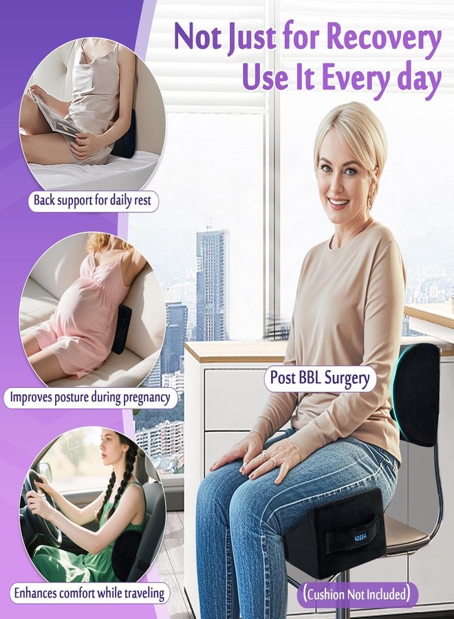 AOSSA BBL Pillow Back Support, Brazilian Butt Lift After Surgery, BBL Chair Lumbar Pillow for Sitting, Driving, Toilet Seat Cushion, BBL Essentials for Women Recovery (Back Support Only) Black - Image 5