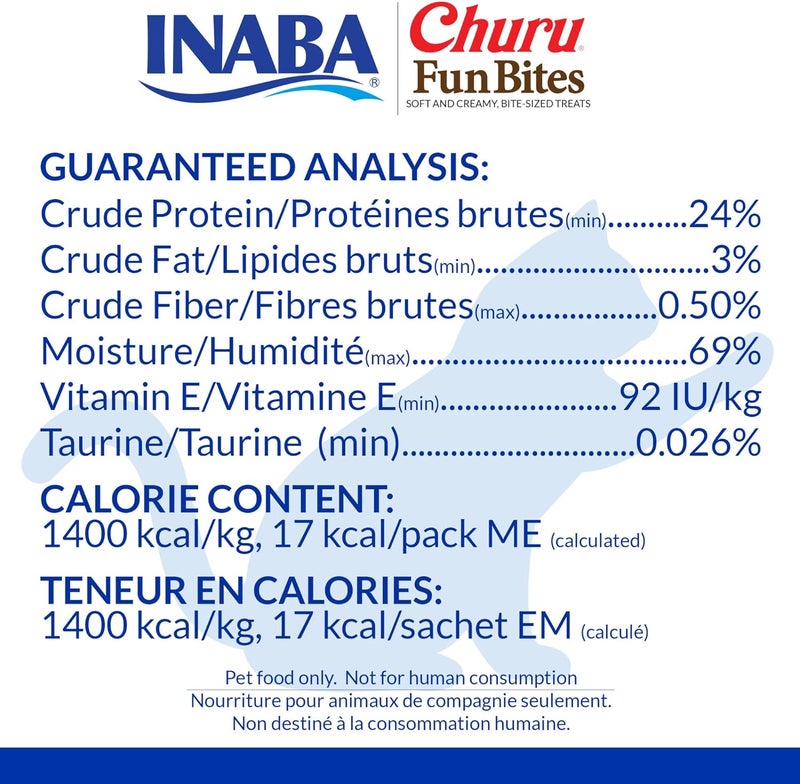 INABA Churu Fun Bites for Cats, Soft & Chewy Cat Treats with Taurine, 0.42 Ounces Each Tetra, 18 Tetras (3 per Bag), Chicken Recipe - Image 3