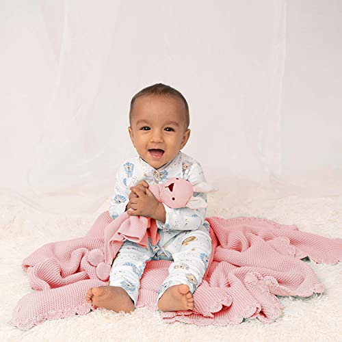 haus & kinder Knitted Baby Blanket with Cuddle Cloth, Breathable Baby Blankets Newborn, Baby Blanket for 0-2 Years, Cozy Blankets for Crib, Nursery & Stroller, New Born Baby Essentials | Musk Rose - Image 2