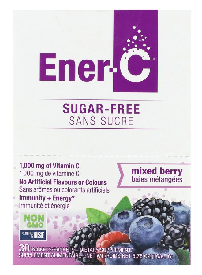 Ener-C Vitamin C Multivitamin Drink Mix Sugar Free Mixed Berry 1000 mg 30 Packets 0.2 oz (5.46 g) Each 