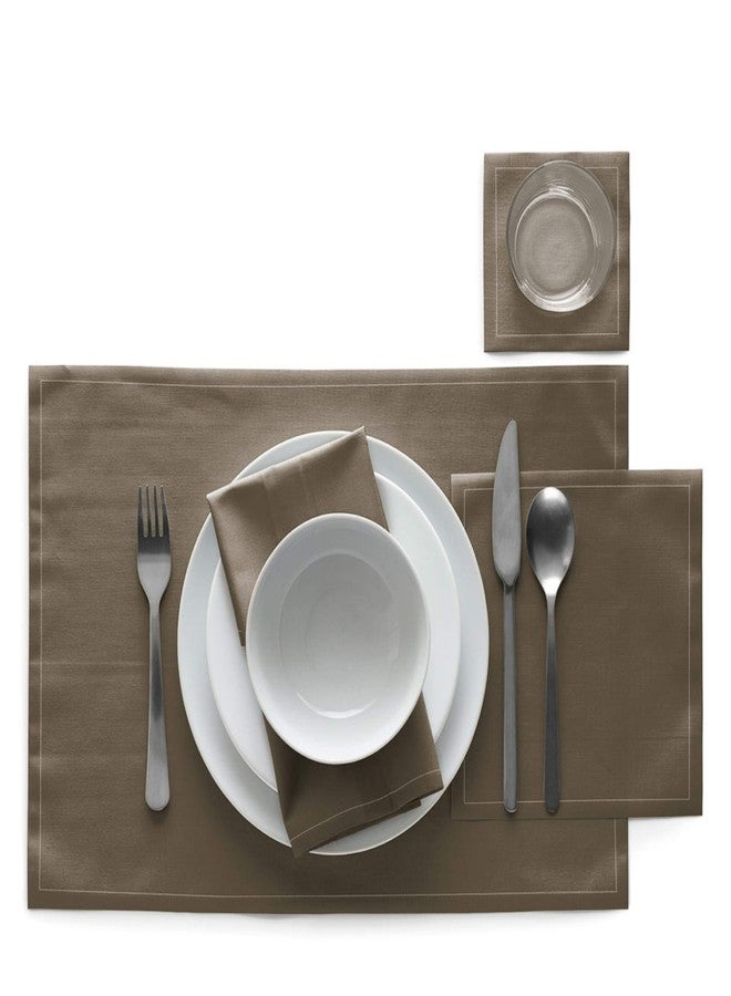 MY DRAP Cotton Luncheon Napkins, Washable and Reusable (25 Napkins, Taupe) - Image 2