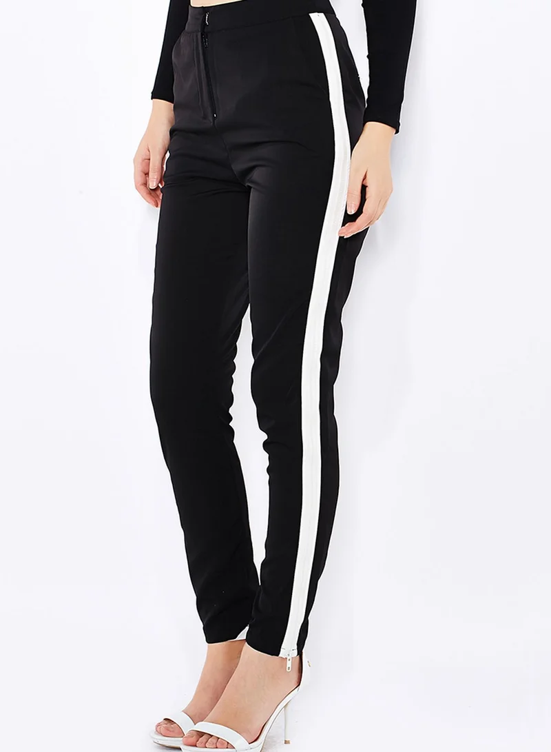 Missguided Contrast Side Cigarette Trousers