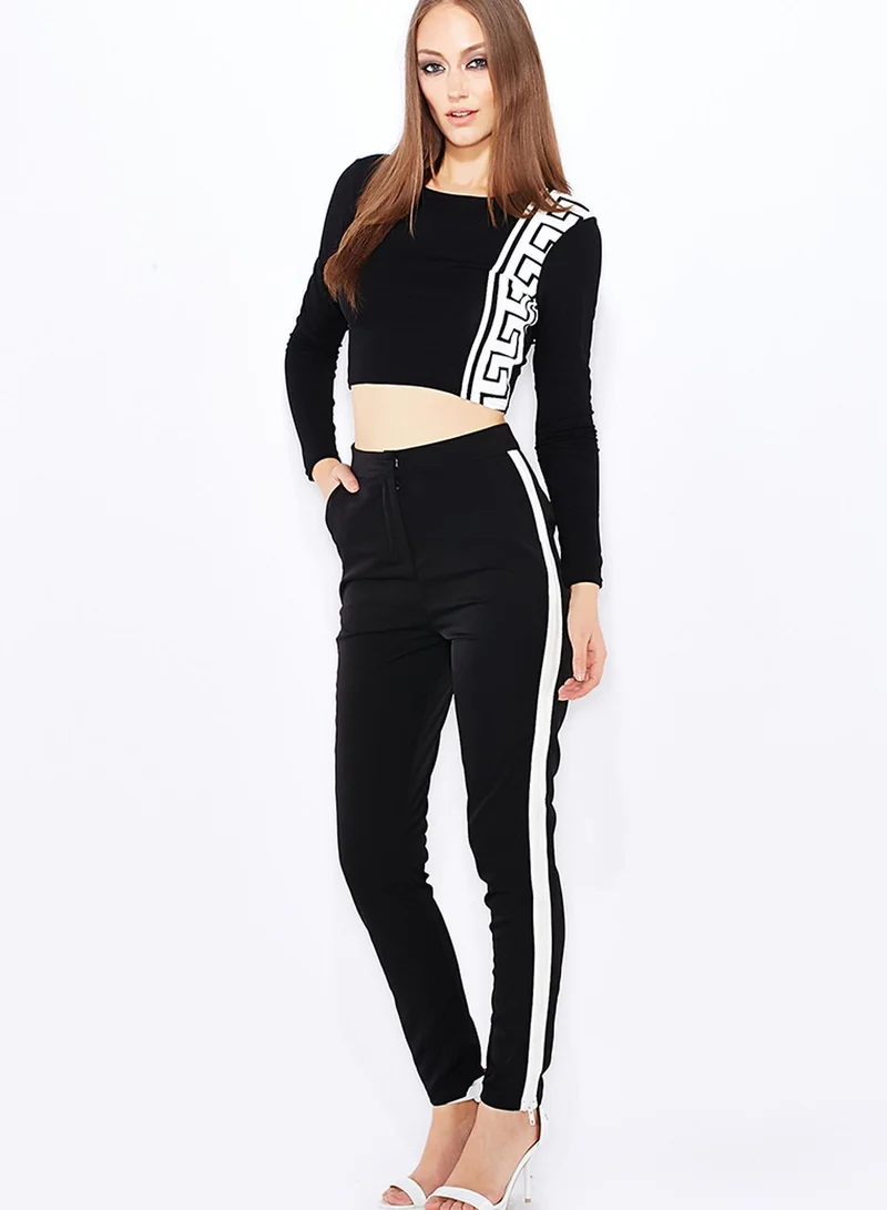 Missguided Contrast Side Cigarette Trousers