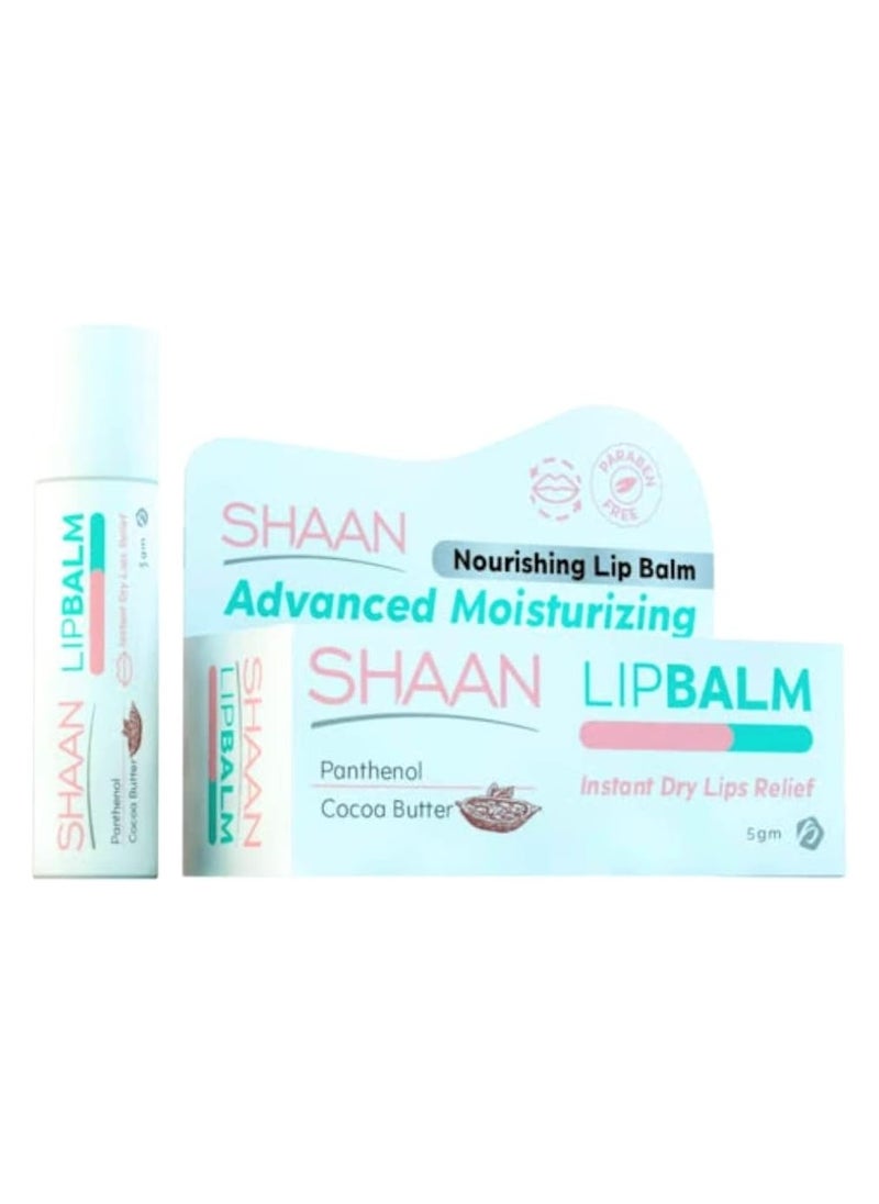 Shaan Lipbalm Cocoa Butter Instant Dry Lips Relief Multicolour 5grams  - Image 1