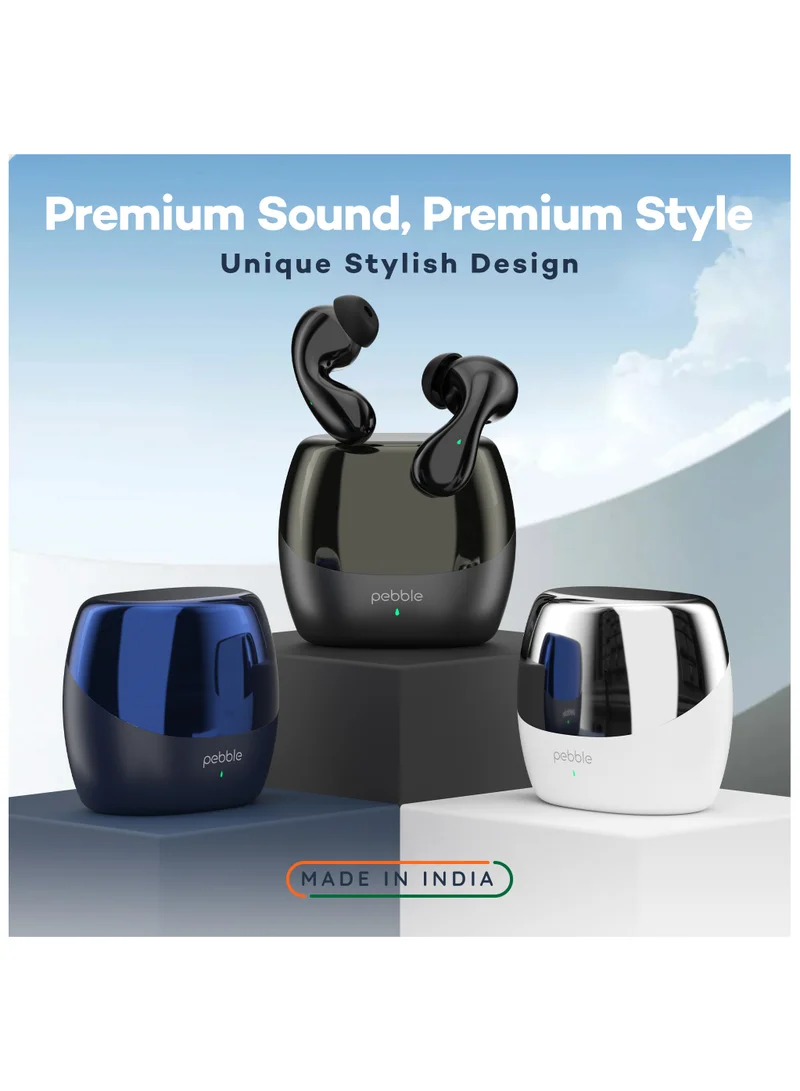 Pebble Wave Buds High Bass Clear Sound Quality, Passive Noise Cancellation, 10mm Dynamic Drivers, Premium Design, Up to 20Hrs Play time, IPX4, Fast Charging Smart watch