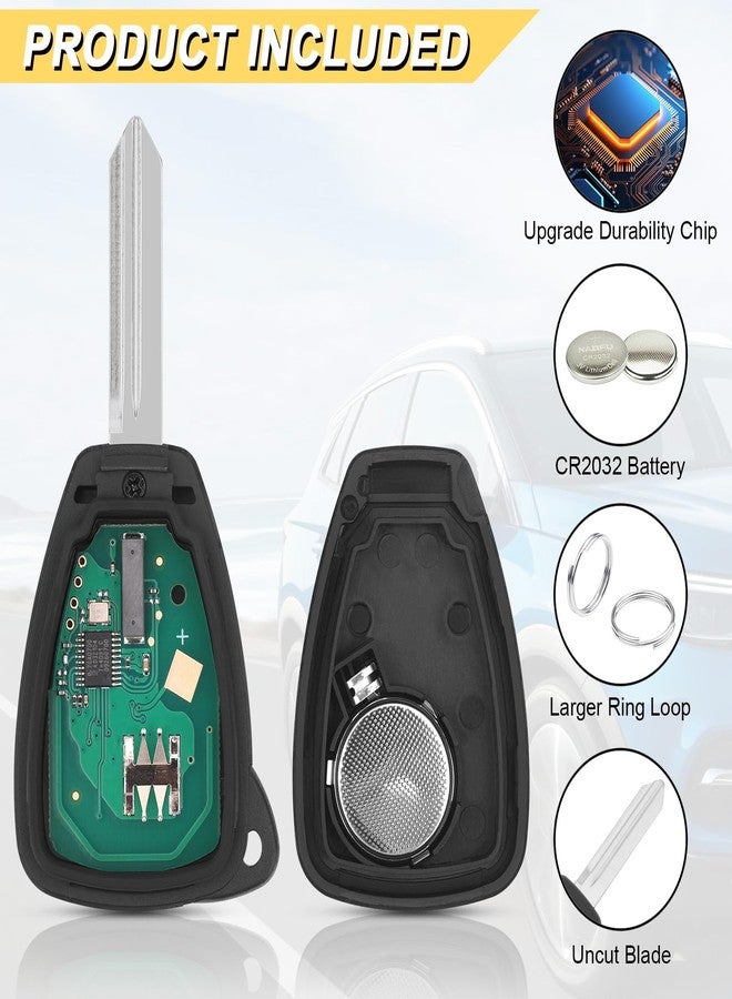 Vurkcy Key Fob fits for 04-09 Dodge Durango/ 05-11 Dakota/ 06-09 Ram/ 08-14 Avenger/ 07-12 Caliber Nitro/ 06-17 Wrangler/ 07-16 Compass Patriot/ 2006-2010 Chrysler PT Cruiser/ 07-09 Aspen Sebring,2Pcs - Image 5