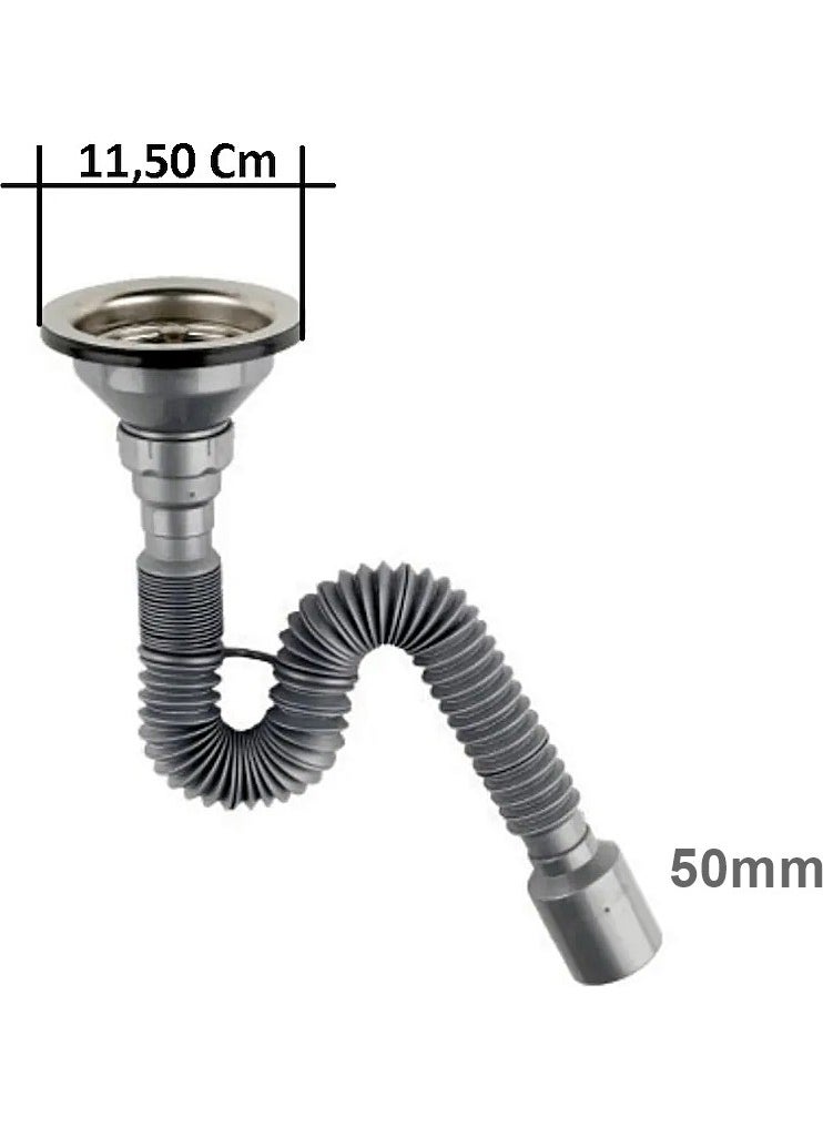 Yapıtaşı Building Block YT66 Stopper Bellows Flush Kitchen Sink Drain Siphon Big Head Gray Color  - Image 2
