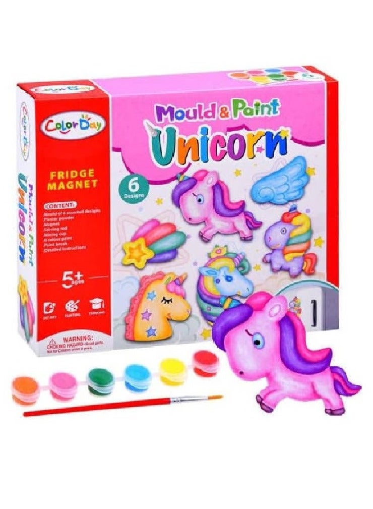UKR Mould and Paint Unicorns DIY Art & Craft Kit for Kids | Create 6 Unicorn Figures | Engaging Painting Activity Set for Imaginative Play - Image 1