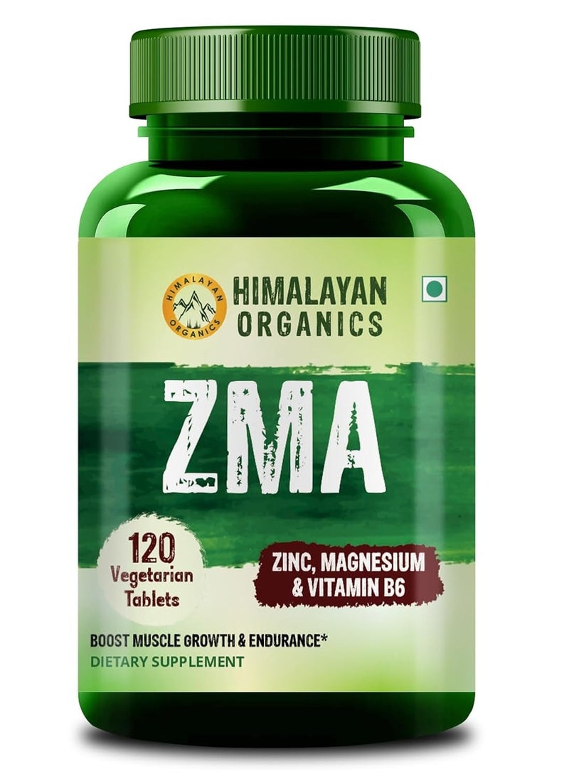 Himalayan organics Himalayan Organics ZMA (Zinc Magnesium & Vitamin B6) 120 Vegetarian Tablets  - Image 1