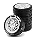 Chanmoo 110 RC On Road Tires And Plastic Rally Wheels 12mm Hex Drift Tyres For 110 Scale Racing Touring Street Car Tamiya TT01 TT02 XV01 TA06 A959 144001 HPI KYOSHO HSP PTG2 Traxxas 4PCS White - Image 3