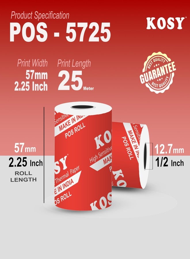 KOSY 58mm Thermal Printer Roll BPA Free Thermal Receipt Paper Roll for POS Billing Machines Crisp Print Jam Free Paper for Retail Counters 2.25 Inch Width 25 Meter Length Pack of 10 - Image 3